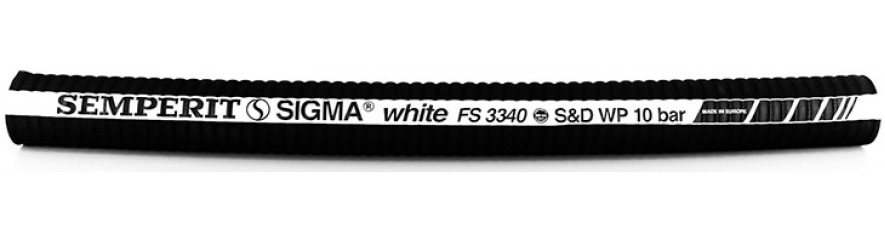 Рукав SIGMA white FS 3340 Semperit пищевой напорно-всасывающий для сыпучих продуктов, 10 бар